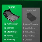 VIWIK Floor Mats Fit for Ford Escape 2020 2021 2022 2023 2024 (Not Hybrid), Car Mats All Weather Custom Floor Liners Full Set 1st and 2nd Row, TPE Car Accessories for Escape Not Hybrid