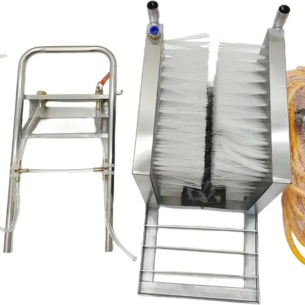 Rain Shoes Scrubber, Automatic Shoe Cleaning Machine, Three-Sided Hard Brushes, with Water Spray Gun, Remove Dust Snow Mud, for Farms, Ranches, Construction Sites