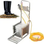 Rain Shoes Scrubber, Automatic Shoe Cleaning Machine, Three-Sided Hard Brushes, with Water Spray Gun, Remove Dust Snow Mud, for Farms, Ranches, Construction Sites