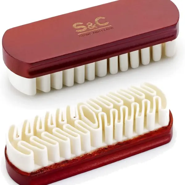 Crepe Suede Brush for Shoes, Furniture, Boots, Bags, Belts - Natural Suede Shoe Cleaner Made with Crepe Ribbon, Red Lotus Wood Handle - Nubuck Cleaner for Cleaning, Re-Fluffing & Lifting Nap