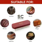 Crepe Suede Brush for Shoes, Furniture, Boots, Bags, Belts - Natural Suede Shoe Cleaner Made with Crepe Ribbon, Red Lotus Wood Handle - Nubuck Cleaner for Cleaning, Re-Fluffing & Lifting Nap
