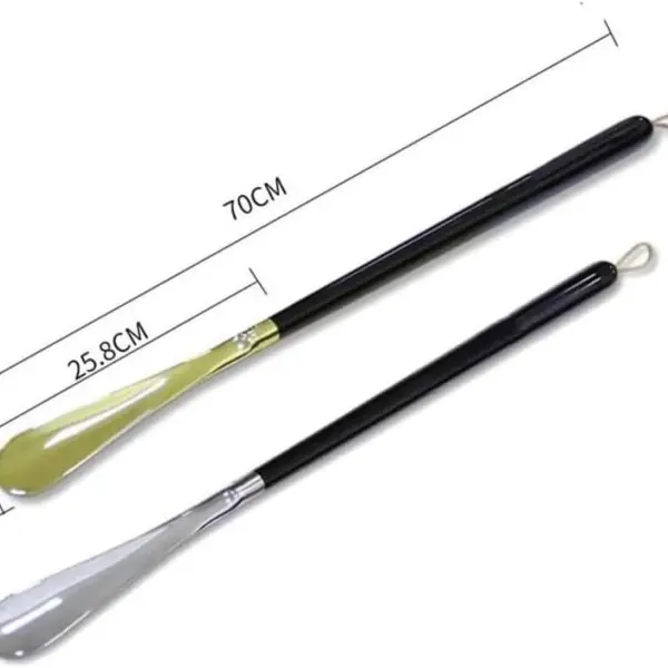 Extra Long 27.6 Inch Wooden Shoe Horn Boot Spoon Easy Wear Helper for Seniors Adults Men Women Kids Shoe Helper Shoe Spoon Boot Spoons Shoehorns,Silver