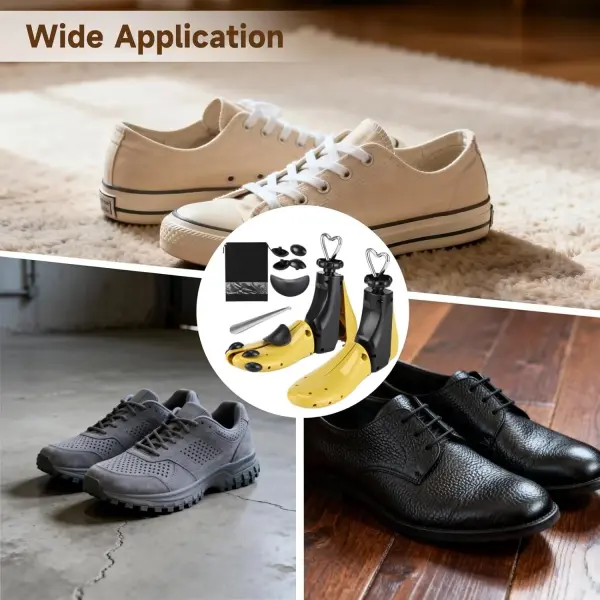 2 Pcs Shoe Stretcher Set for Wide Feet, Adjustable Width and Length Boot Stretcher, Shoe Expander for US Men Size 7-12, US Women Size 8.5-13.5, Includes Expansion Accessories