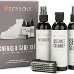 Sof Sole Shoe Care Kit with Cleaner, Shoe Shield Waterproofer and Scrub Brush for Sneakers and Boots