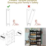 Black Shoe Cabinet with 3 Flip Drawers and PE Rattan Doors Narrow Entryway Shoe Storage Organizer with Adjustable Shelves for Apartment Hallway Foyer