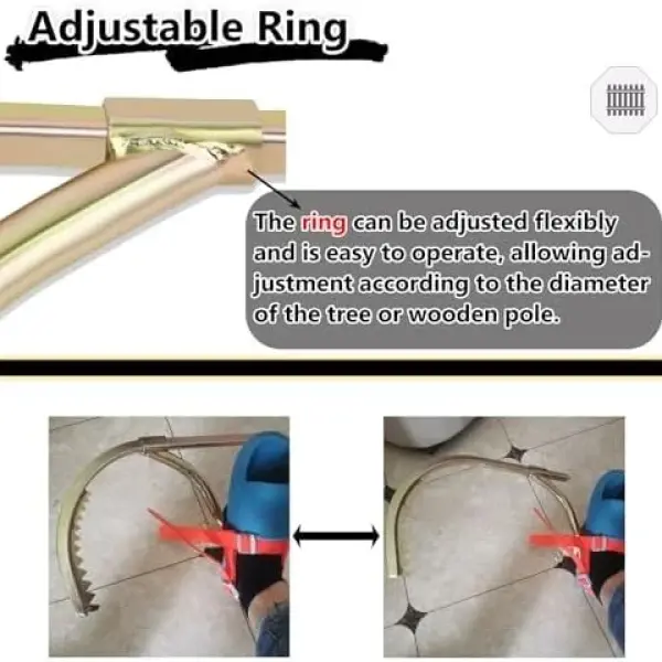 Adjustable Climbing Shoes for Tree Work and High-Altitude Tasks, Comfortable Design,Crafted from Carbon Steel (500mm)