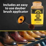 Fiebing's Leather Sole & Heel Edge Dressing 2-Pack (4 oz) - Protective Glossy Shoe Finish - Includes Brush Applicator