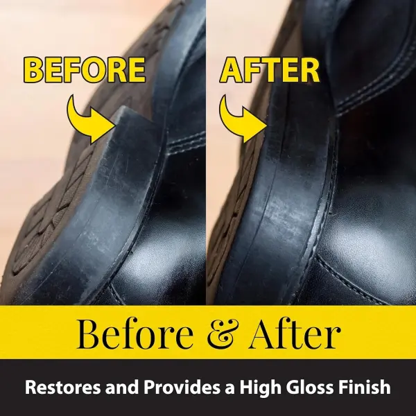 Fiebing's Leather Sole & Heel Edge Dressing 2-Pack (4 oz) - Protective Glossy Shoe Finish - Includes Brush Applicator