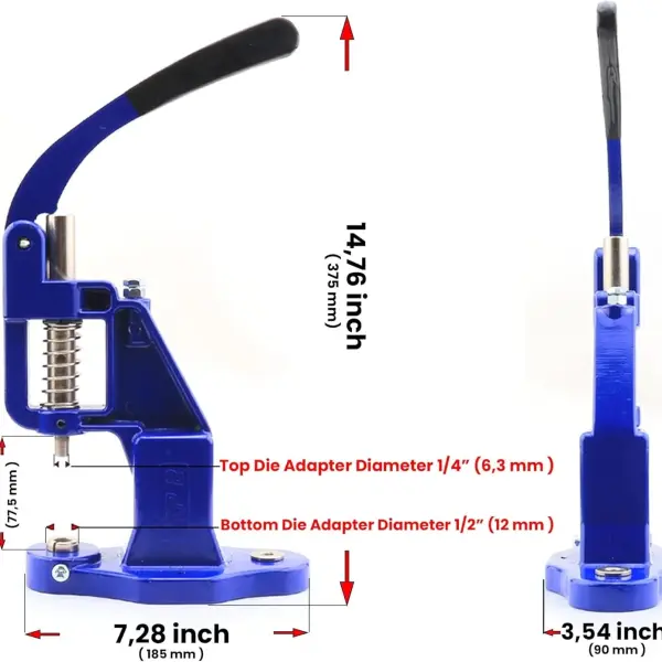 Snap Button Press Machine with Proper Installation Tools for Metal and Plastic Kam Snaps
