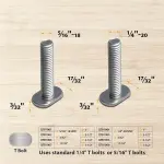 POWERTEC 72141 36"x4 Universal T track with 1 Pc 3" T track Flip Stop for Woodworking, Double-Cut Profile T track with Fence Flip Stop