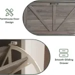 Smart FENDEE Shoe Cabinet, Shoe Storage Cabinet for Entryway with 2 Flip Drawers, Narrow Farmhouse Shoe Organizer Cabinet, Slim Shoe Rack Cabinet, Gery