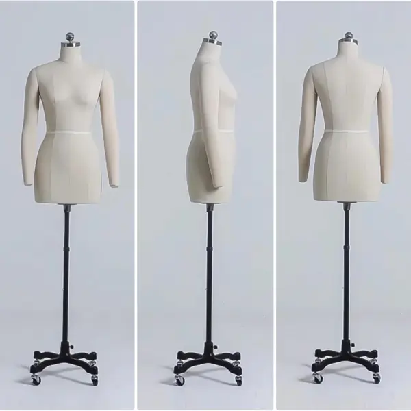 Adjustable L-Shape Foam Dress Form Mannequin with Arms - Soft Tailoring Dummy, Pin-Friendly Half Body Female Dressmaking Tool for Sewing & Craft Projects
