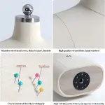Adjustable L-Shape Foam Dress Form Mannequin with Arms - Soft Tailoring Dummy, Pin-Friendly Half Body Female Dressmaking Tool for Sewing & Craft Projects