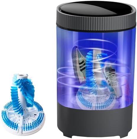 Cact Portable Semi-Automatic Shoe Washing Machine - Compact Shoe Cleaner with Removable Soft Brush, Ideal for Apartments, Dorms & RVs, Efficient, Easy to Use, White