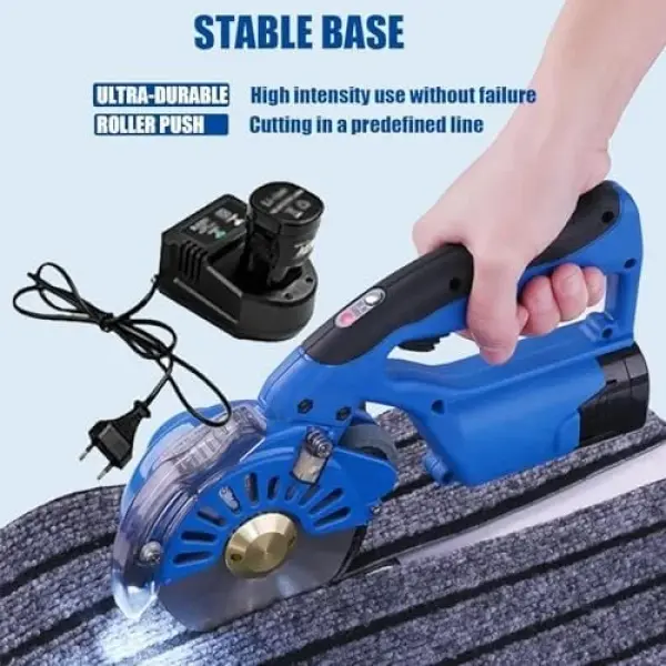 Electric Fabric Rotary Cutter - Adjustable Speed, Cuts 100-125mm Thick Multi-Layer Fabric & Leather, Efficient Sewing Tool for Quilting & Crafting