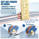 Electric Fabric Rotary Cutter - Adjustable Speed, Cuts 100-125mm Thick Multi-Layer Fabric & Leather, Efficient Sewing Tool for Quilting & Crafting