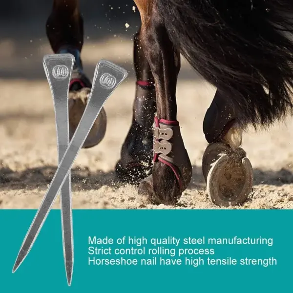 Horseshoe Nails, E6 250PCS Firmly Horse Hoof Nails with Good Elasticity Steel Hoof Pegs Securing Accessory for Horse Training Equestrian Sports