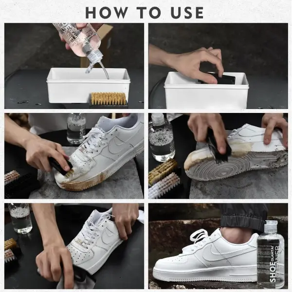 Shoe Cleaner Kit for Sneaker, Cleaning Kit, Sneaker 10Oz with 3 Brush & Microfiber Towel Included, Shoe, Suede, Boot, Canvas, PU, Fabric, etc,Clear,(Madala-SC-210201)