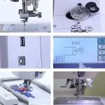 Electric Embroidery Machine, Automatic Sewing Machine with Large LCD Touch Screen, DIY Embroidery Tool, Built-in 210 Letters and 30 Pattern Borders, Simplified Sewing
