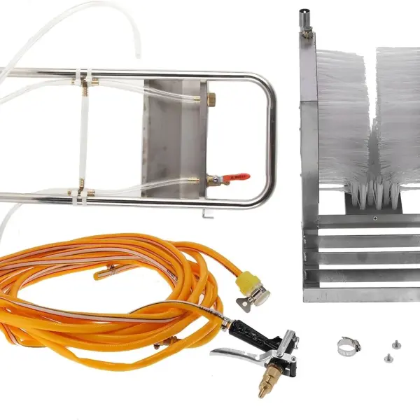 Stainless Steel Boot Scrubber, Automatic Rain Boot Cleaning Machine for Livestock Farm, 54x85cm Heavy Duty Shoe Washer with Water Tube