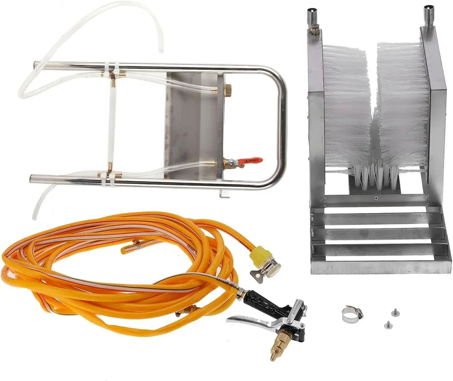 Stainless Steel Boot Scrubber, Automatic Rain Boot Cleaning Machine for Livestock Farm, 54x85cm Heavy Duty Shoe Washer with Water Tube