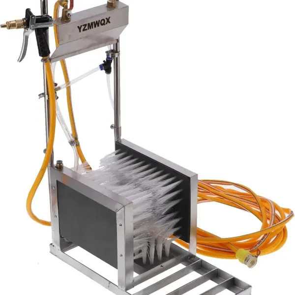 Stainless Steel Boot Scrubber, Automatic Rain Boot Cleaning Machine for Livestock Farm, 54x85cm Heavy Duty Shoe Washer with Water Tube