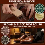 12 PCS Shoe Polish Kit - Horsehair Brushes, Black Brown Neutral Polish,Mink Oil Conditioner for Shoes,Polishing Cloth, Leather Boots Shine Care Kit ﻿Gift for Men Cowboy Husband Dad