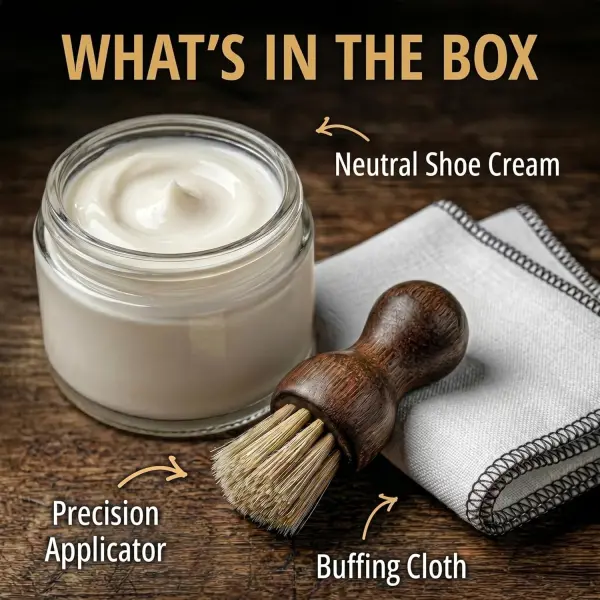 Eagle Shoe Cream Polish Kit – 3 Piece Boot & Shoe Polish with Shoe Cream, Shine Cloth & Applicator