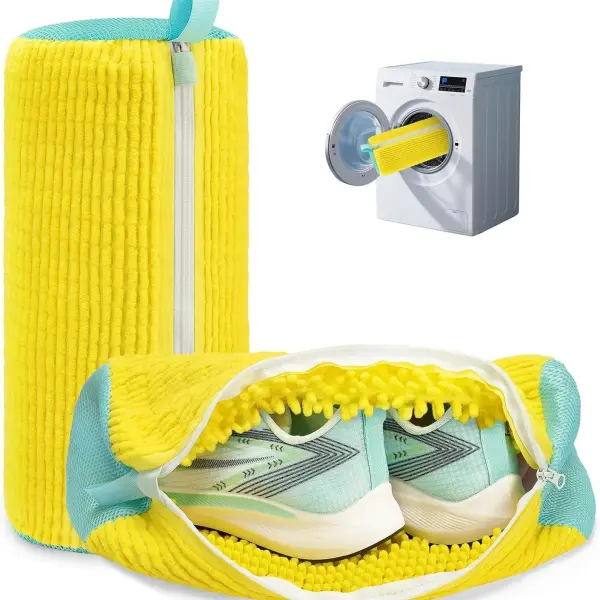 Shoe Washing Machine Bag Laundry Shoe Bag for Washer and Dryer Reusable 2pc Shoe Cleaning Bags for Sneakers 360° Deep Cleaning Machine for All Shoes Types With Self-locking Zipper