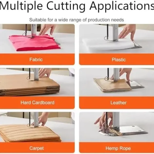 Industrial Electric Rotary Fabric Cutter - Vertical Cloth Cutting Machine with Auto Knife Sharpening, 11cm Blade for Precision Fabric Cutting, Heavy-Duty Sewing Tool.
