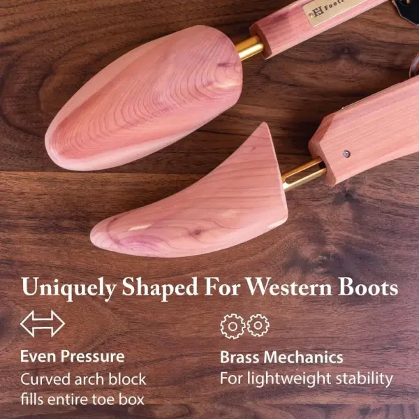 FootFitter Western Cedar Boot Tree for Cowboy Boots, Shoe Trees for Men & Women, USA-Grown Cedar Preserves Shape & Freshness