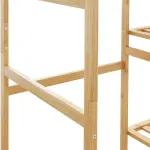 Natural Bamboo Clothes Rack 39.4 in x 19.7 in x 72.6 in, Ample Storage for Clothes Shoes Accessories, Durable Minimalist Design for Bedroom Hallway, Easy Care with Damp