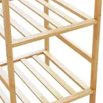 Natural Bamboo Clothes Rack 39.4 in x 19.7 in x 72.6 in, Ample Storage for Clothes Shoes Accessories, Durable Minimalist Design for Bedroom Hallway, Easy Care with Damp