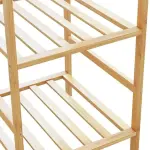 Natural Bamboo Clothes Rack 39.4 in x 19.7 in x 72.6 in, Ample Storage for Clothes Shoes Accessories, Durable Minimalist Design for Bedroom Hallway, Easy Care with Damp