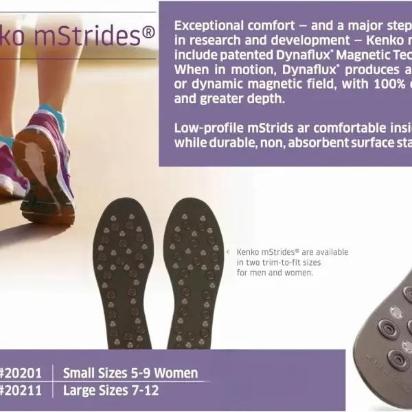 Magnetic Insoles for Women & Men for Nikken Kenko mStrides 20201 -Shoe Insoles Men/Women for Work, Running, Walking -Comfortable Sneaker Magnetic Acupressure Foot Support -Shoe Accessories(Small, 5-9)