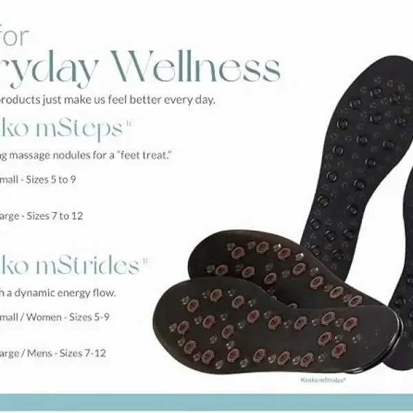 Magnetic Insoles for Women & Men for Nikken Kenko mStrides 20201 -Shoe Insoles Men/Women for Work, Running, Walking -Comfortable Sneaker Magnetic Acupressure Foot Support -Shoe Accessories(Small, 5-9)