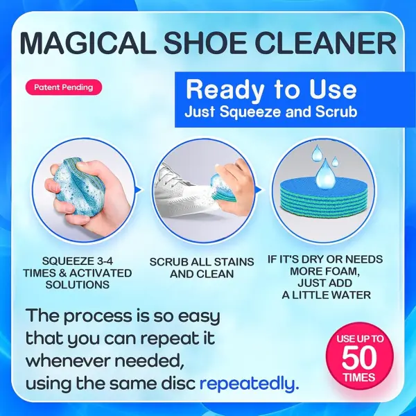 POYCHI Shoe Cleaner Kit – Portable Sneaker Soles Scrubber Rag for Leather, Suede & More