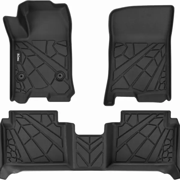Floor Mats for Chevy Colorado/GMC Canyon 2023 2024 2025 2026 Crew Cab, All Weather TPE Protection Floor Liners Accessories, 1st & 2nd Row
