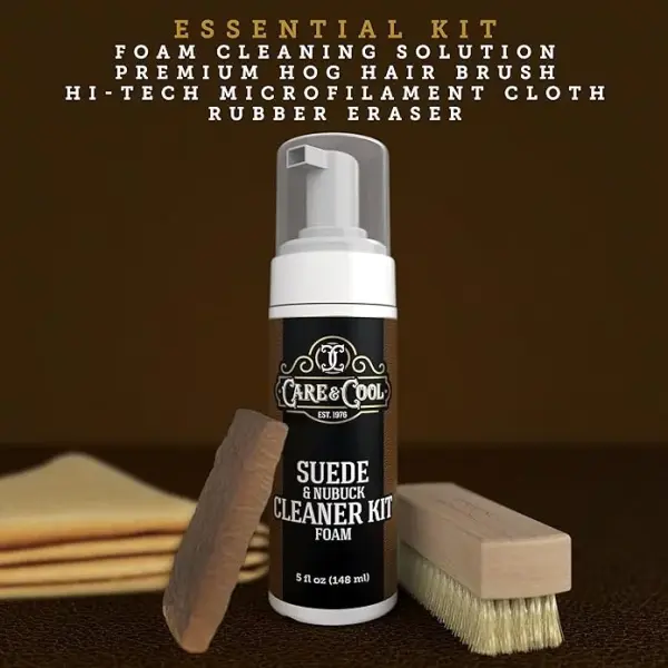 Care & Cool Suede and Nubuck Cleaner Foam Kit (5 oz) - Revitalizes and Refreshes Shoes, Boots, Clothes, and Furniture