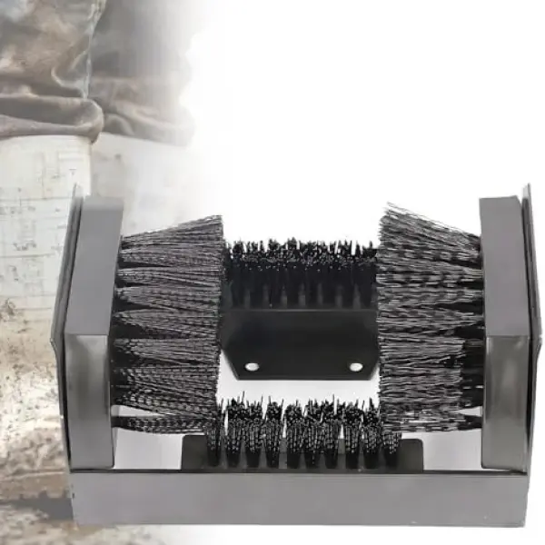 Heavy-Duty Boot Cleaner Brush - Floor-Mount Scraper and Scrubber with Handle for Easy Dirt Removal from Shoes and Boots