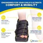 Pediatric Post Op Shoe for Kids – Recovery Shoe for Children with Square Toe, Rocker Sole and Adjustable Straps for After Surgery Protection of Broken Toes or Foot Injuries L3260 (L -