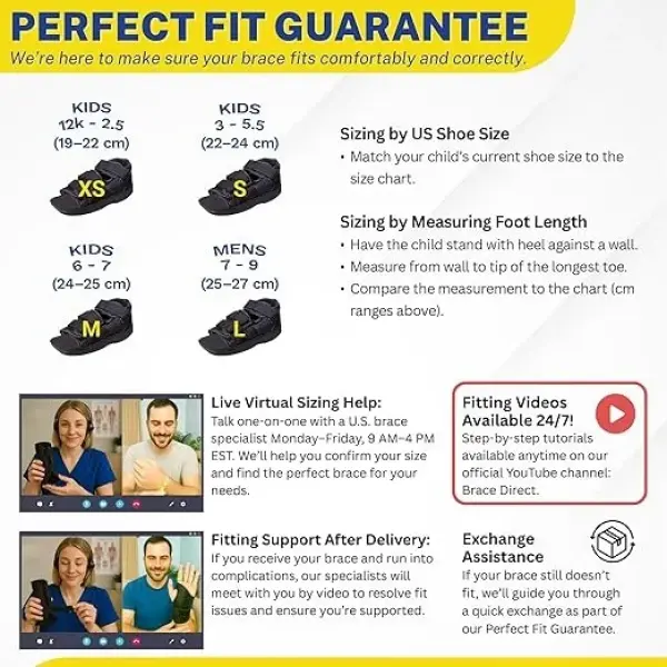Pediatric Post Op Shoe for Kids – Recovery Shoe for Children with Square Toe, Rocker Sole and Adjustable Straps for After Surgery Protection of Broken Toes or Foot Injuries L3260 (L -