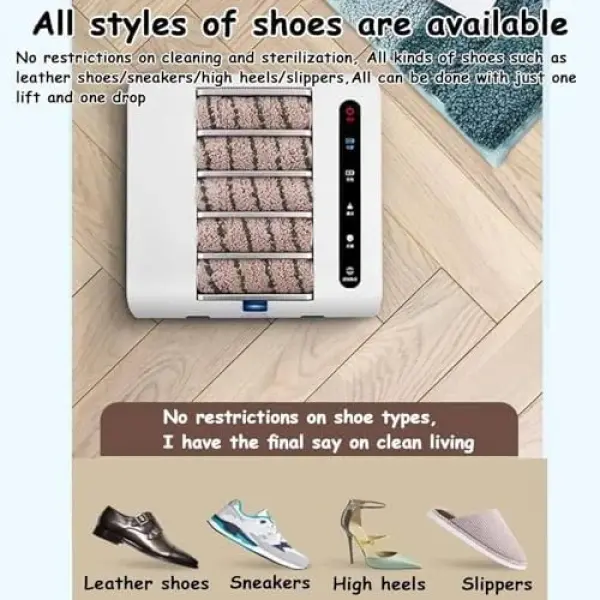 Fully Automatic Electric Shoe Polisher - Waterless Sole Cleaning Machine, Suction Induction Cleaner, 500 RPM Rechargeable Brush for Effortless Shoe Care