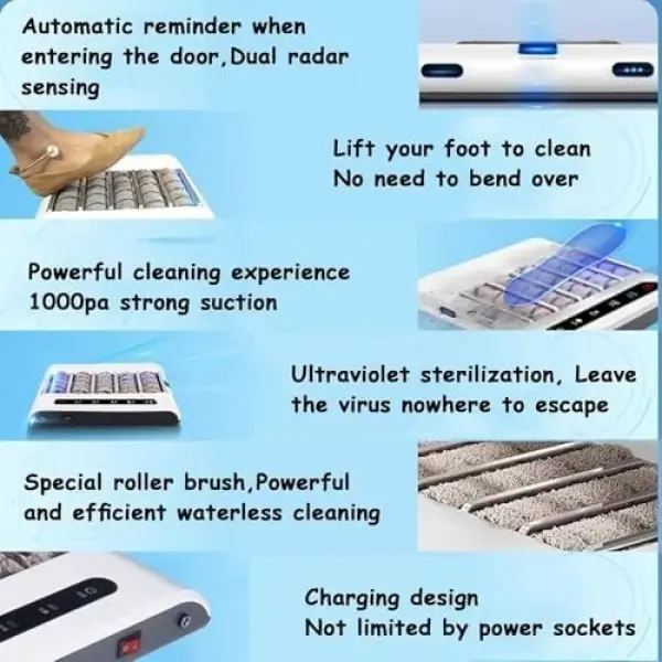 Fully Automatic Electric Shoe Polisher - Waterless Sole Cleaning Machine, Suction Induction Cleaner, 500 RPM Rechargeable Brush for Effortless Shoe Care