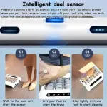 Fully Automatic Electric Shoe Polisher - Waterless Sole Cleaning Machine, Suction Induction Cleaner, 500 RPM Rechargeable Brush for Effortless Shoe Care