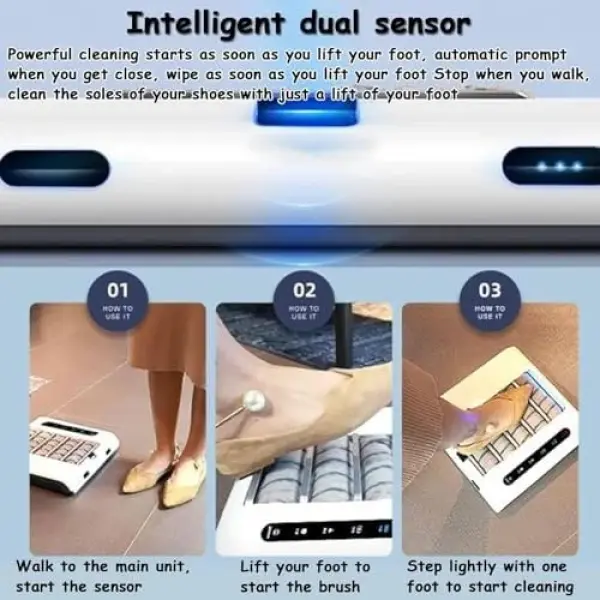 Fully Automatic Electric Shoe Polisher - Waterless Sole Cleaning Machine, Suction Induction Cleaner, 500 RPM Rechargeable Brush for Effortless Shoe Care