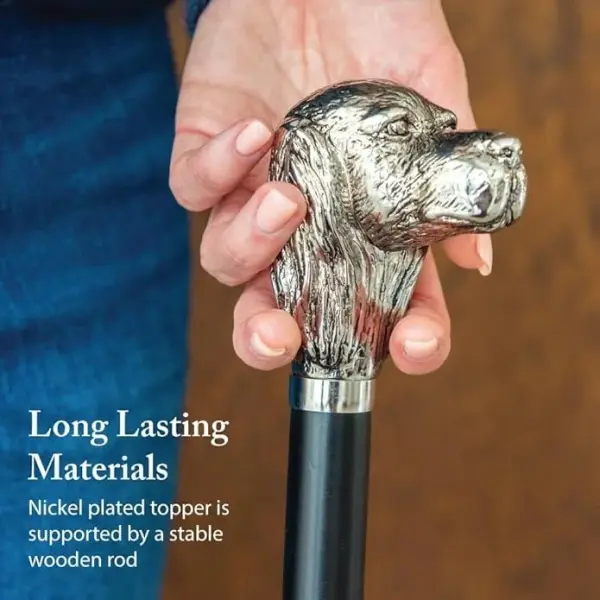 FootFitter Deluxe Shoe Horn with Nickel Plated Handle, Premium Extra Long Shoehorn for Easy Use & Heel Relief (Made in Italy)