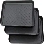 Flower Vase 3PCS Flower Pot Tray Plastic Tray Shoe Drip Mat for All Weather Indoor Or Outdoor Rain Dirty Boots Seeds Garden Tools Flower Care Home Décor