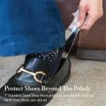 FootFitter Beech Wood Valet Box, Premium Shoe Shine Organizer with Classic Storage for Polish, Brushes, Cloths & Tools
