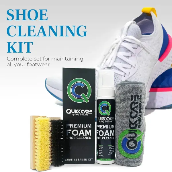 Premium Foam Shoe Cleaner Kit with Brush, Towel, and Protector for Sneakers, Shoes, Leather, Suede, Boots, and White Sole Cleaning, 8 oz